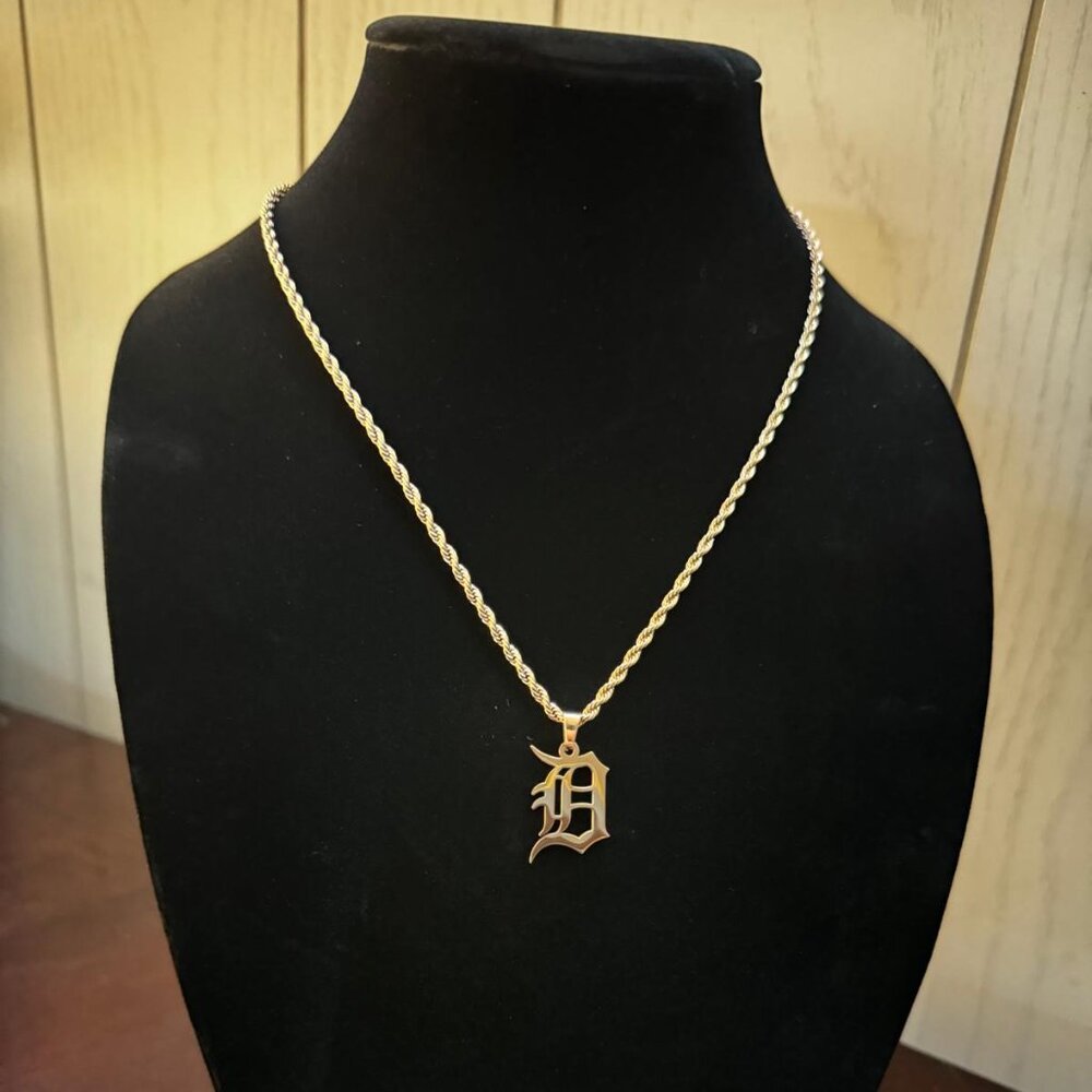 Detroit Tigers Necklace - 3mm Rope - 20" Chain - MLB - Baseball Chain